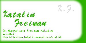 katalin freiman business card